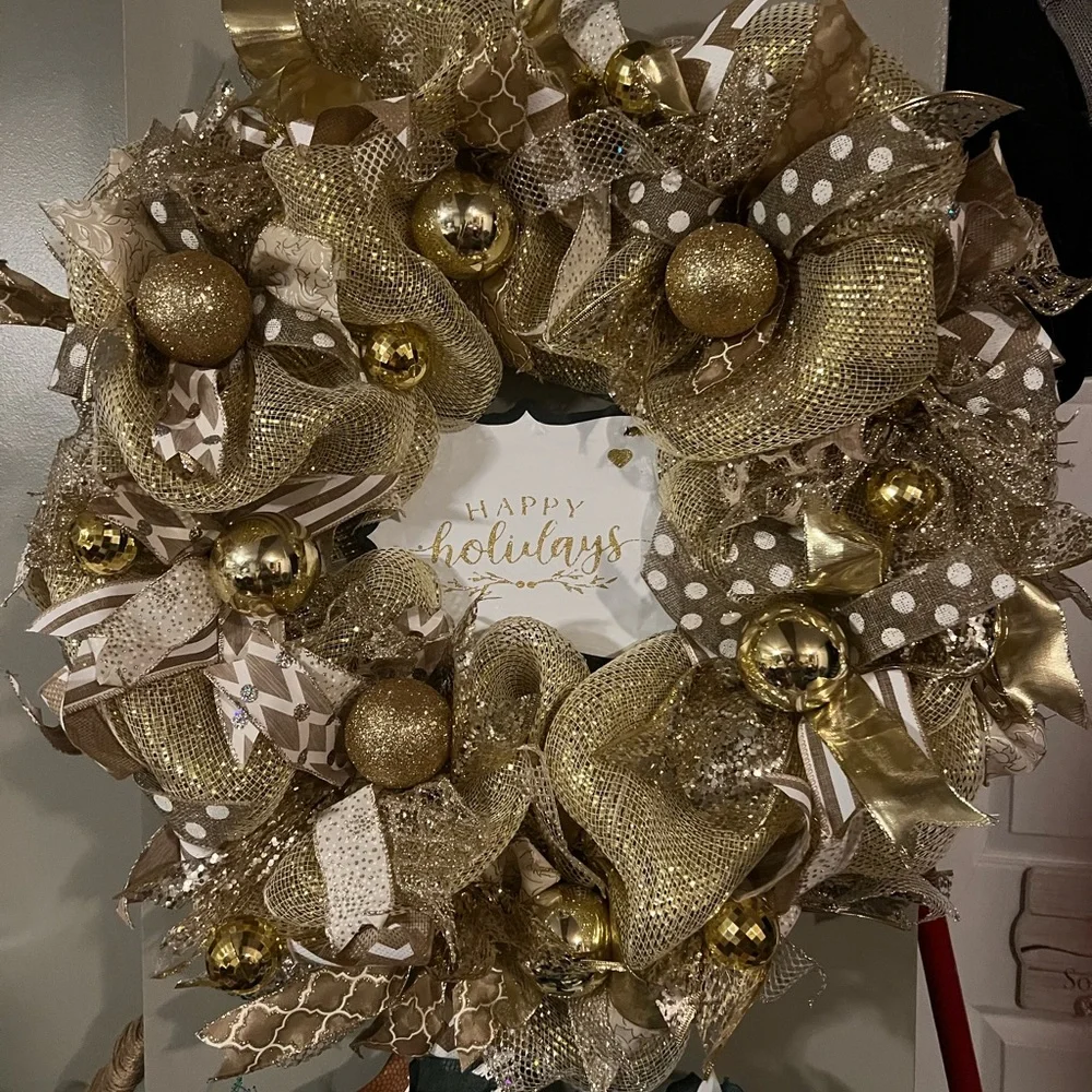 Gold Holiday Wreath